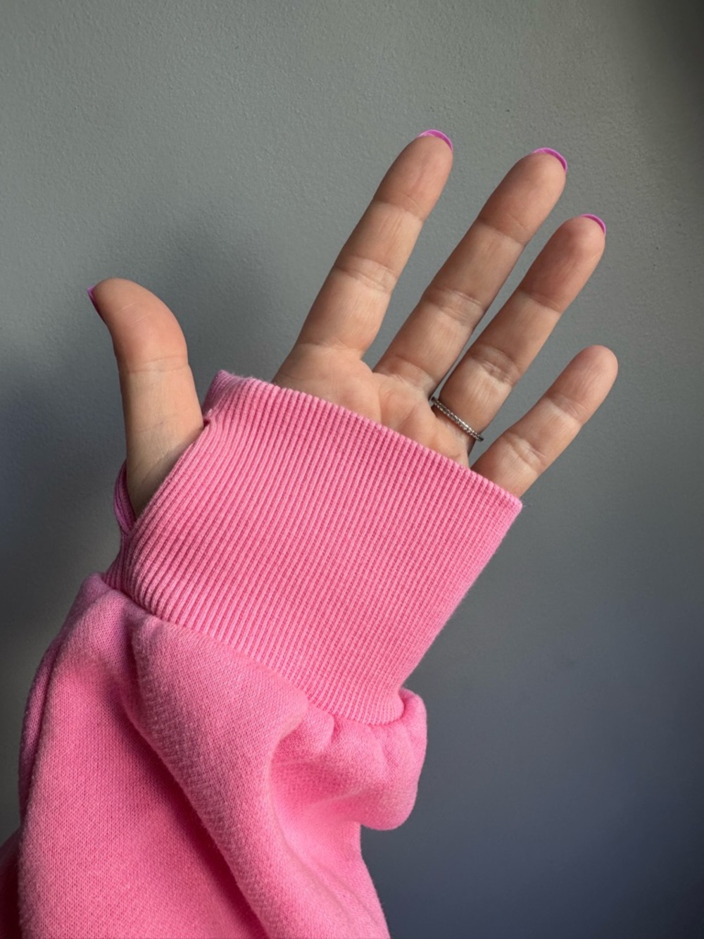 Bright Pink Half-Zip Pullover Sweatshirt - Picture 5 of 6